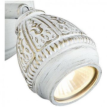 1585-1W Sorento настенный светильник D125*W105*H150, 1*GU10LED*5W, 250LM, 3000K, included; металл белого цвета с золотой патиной, 1585-1W  - фотография 3