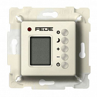 FD18004-A Термостат комнатный FEDE FEDE МЕХАНИЗМЫ И НАКЛАДКИ, с дисплеем, скрытый монтаж, бежевый, FD18004-A