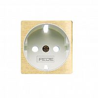 FD04335OB-A Накладка на розетку FEDE коллекции FEDE, скрытый монтаж, с заземлением, bright gold/бежевый, FD04335OB-A
