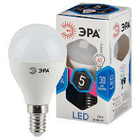 Б0028487 Лампочка светодиодная ЭРА STD LED P45-5W-840-E14 E14 / Е14 5Вт шар нейтральный белый свет