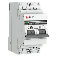 Автоматический выключатель 2P 25А (C) 6кА ВА 47-63 DC EKF PROxima