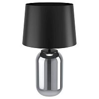 390063 Настольная лампа CUITE, 1X40W (E27), H605, стекло, дымчатый / сталь, черный, 390063