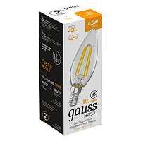 1031115 Лампа Gauss Basic Filament Свеча 4,5W 400lm 2700К Е14 LED 1/10/50