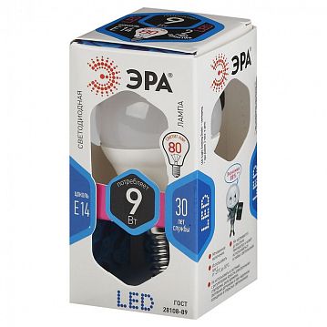 Б0029042 Лампочка светодиодная ЭРА STD LED P45-9W-840-E14 E14 / Е14 9Вт шар нейтральный белый свет  - фотография 2