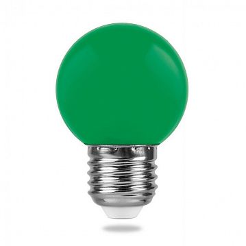 25117 Лампа светодиодная, (1W) 230V E27 зеленый G45, LB-37  - фотография 2