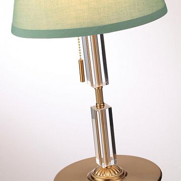 4887/1T 4887/1T MODERN ODL EX22 115 бронзовый/зеленый/абажур ткань Настольная лампа E27 1*60W LONDON, 4887/1T  - фотография 6
