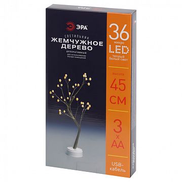 Б0051949 Светодиодная новогодняя фигура ЭРА ЕGNID-36W жемчужное дерево 36 LED  - фотография 3