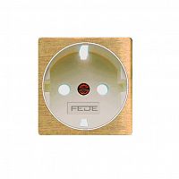 FD04335PB-A Накладка на розетку FEDE коллекции FEDE, скрытый монтаж, с заземлением, bright patina/бежевый, FD04335PB-A