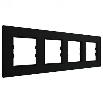 ITR704-0101 4 Gang - Black Aluminium Eloxal Matt Brushed Frame - Anthracite Plastic Interior Part  - фотография 3