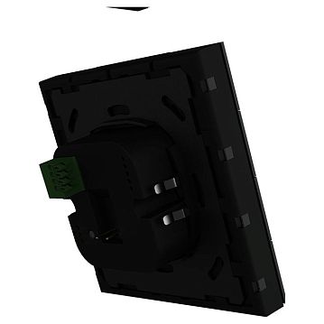 ITR340-3811 Выключатель / комнатный контроллер с ЖК-дисплеем iSwitch+ 8-кнопочный, встроенные датчики температуры, влажности, освещенности, качества воздуха, LED индикация, 2 унив. входа, с BCU, материал анодированный алюминий, черный шлифованный  - фотография 2