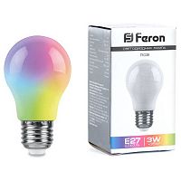38118 Лампа светодиодная,  (3W) 230V E27 RGB A50, LB-375 матовый плавная сменая цвета