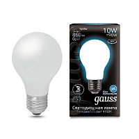 102202210 Лампа Gauss Filament А60 10W 860lm 4100К Е27 milky LED 1/10/40