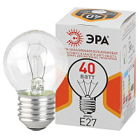 Б0039137 Лампочка ЭРА P45 40Вт Е27 / E27 230В шар прозрачный цветная упаковка
