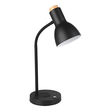 900628 900628 Настольная лампа VERADAL-QI, LED 5,5W, 720lm, B125, H490, дерево, пластик, черный, коричневый/сталь, черный, 900628  - фотография 4