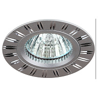 Б0049564 Встраиваемый светильник алюминиевый ЭРА  KL33 AL/SL/1 MR16 12V 50W серебро