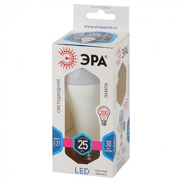 Б0035335 Лампочка светодиодная ЭРА STD LED A65-25W-840-E27 E27 / Е27 25Вт груша нейтральный белый свет  - фотография 2