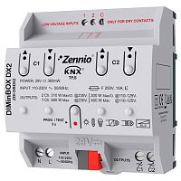ZDI-DBDX2 Диммер универсальный KNX/EIB DIMinBOX DX2, 2-канальный, 2x 5-310Вт/ВА, поддержка LED и CFL, 2AI/DI, до 10 сцен на канал, до 10 логических функций, фукции времени, ручное управление, LED индикация, на DIN рейку, 4.5TE