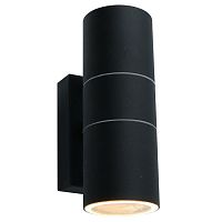 MISTERO, Светильник уличный архитектурный, цвет арматуры - черный, цвет плафона/декора - ЧЕРНЫЙ, 2х35W GU10
