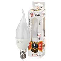 Б0027967 Лампочка светодиодная ЭРА STD LED BXS-5W-827-E14 E14 / Е14 5Вт свеча на ветру теплый белый свет