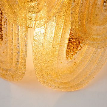 3016-2W Flavus настенный светильник D190*W350*H350, 2*E14*40W, excluded; каркас цвета матовое золото, декоративные лепестки из стекла двух цветов, выполненного по муранской технологии, 3016-2W  - фотография 4