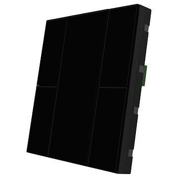 ITR340-2431 Выключатель iSwitch+ 4-кнопочный, встроенные датчики температуры, влажности, освещенности, качества воздуха, LED индикация, 2 унив. входа, с BCU, материал плексигласс, цвет черный  - фотография 2