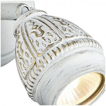 1585-1W Sorento настенный светильник D125*W105*H150, 1*GU10LED*5W, 250LM, 3000K, included; металл белого цвета с золотой патиной, 1585-1W  - фотография 4