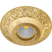 CORDOBA Светильник встраиваемый круглый, матовое стекло, с отверстиями для кристаллов, Bright Gold