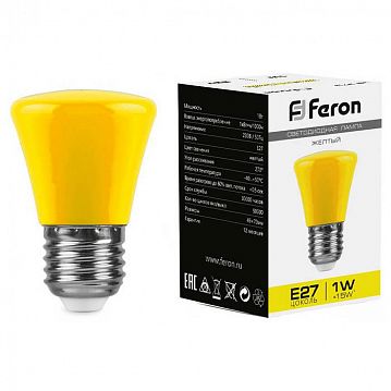 25935 Лампа светодиодная,  (1W) 230V E27 желтый C45, LB-372