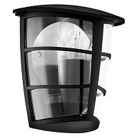 93407 Уличный светильник настенный ALORIA, 1х60W(E27), алюминий, черный/пластик прозрачный