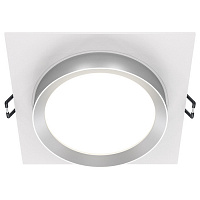 DL086-GX53-SQ-WS Downlight Hoop Встраиваемый светильник, цвет: Белый с Серебром 1x15W GX53