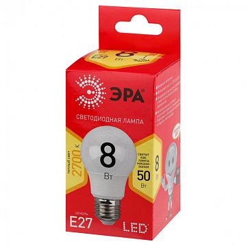 Б0052659 Лампочка светодиодная ЭРА RED LINE LED A55-8W-827-E27 R Е27 / E27 8 Вт груша теплый белый свет  - фотография 3
