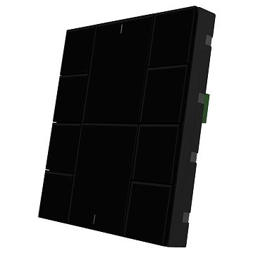 ITR340-2031 Выключатель iSwitch+ 10-кнопочный, встроенные датчики температуры, влажности, освещенности, качества воздуха, LED индикация, 2 унив. входа, с BCU, материал плексигласс, цвет черный  - фотография 2