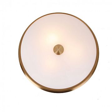2375-3C Pannikin потолочный светильник D410*H100, 3*E27*40W, excluded; каркас окрашен в цвет латуни, белое матовое стекло  - фотография 3