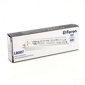 48052 Трансформатор электронный для светодиодной ленты 20W 12V IP67 (драйвер), LB007  - фотография 6