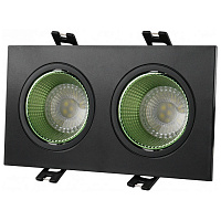 DK3072-BK+GR DK3072-BK+GR Встраиваемый светильник, IP 20, 10 Вт, GU5.3, LED, черный/зеленый, пластик