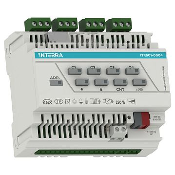 ITR501-0004 Универсальный диммер KNX, 4-канальный, 250/200 Вт на канал, защита от перегрева и короткого замыкания, ручное управление, на DIN рейку  - фотография 3