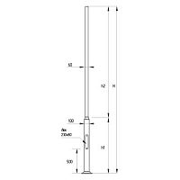 8102 060 50 03 001 Опора MODERN OF2.100/60.50.AL, Опора фланцевая цилиндрическая, Ø100-60 мм, высота 5,0 м, алюминий, черная