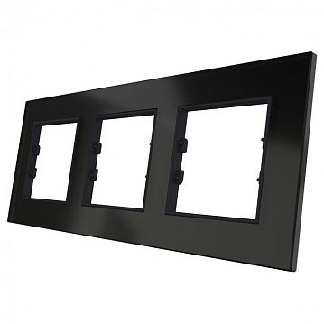 ITR703-0301 3 Gang - Black Plexiglass Frame - Anthracite Plastic Interior Part  - фотография 2