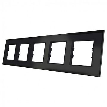 ITR705-0301 5 Gang - Black Plexiglass Frame - Anthracite Plastic Interior Part  - фотография 2
