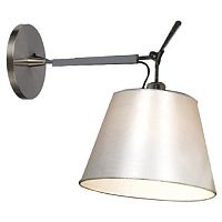 1867-1W Phantom настенный светильник D375*W240*H355, 1*E27*60W, excluded; металл окрашен в серебряный цвет, абажур из белой ткани, 1867-1W