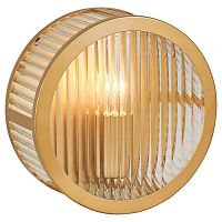 3099-1W Radiales настенный светильник D100*W200*H200, 1*E14LED*8W, excluded; каркас цвета золота, плафон из прозрачного рельефного стекла, 3099-1W
