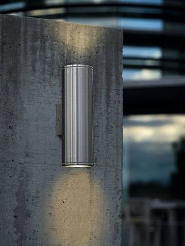 84002 RIGA, настенный светильник,  цвет арматуры - нержавеющая сталь, 2х50W (GU10)  - фотография 2