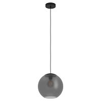 390212 390212 Подвесной светильник (люстра) ARANGONA, 1X40W (E27), Ø300, сталь, черный  / стекло, серый мат