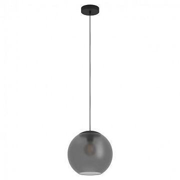 390212 390212 Подвесной светильник (люстра) ARANGONA, 1X40W (E27), Ø300, сталь, черный  / стекло, серый мат