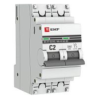 Автоматический выключатель 2P 2А (C) 6кА ВА 47-63 DC EKF PROxima