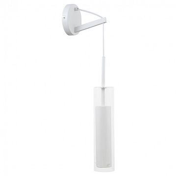 2557-1W Aenigma настенный светильник D180*W120*H590, 1*GU10LED*5W, excluded; каркас белого цвета, внешний стеклянный плафон, лампу можно менять, 2557-1W  - фотография 2