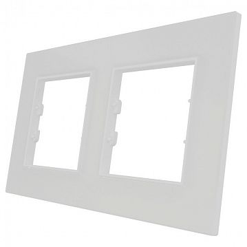ITR702-0302 2 Gang - White Plexiglass Frame - White Plastic Interior Part  - фотография 2