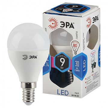 Б0029042 Лампочка светодиодная ЭРА STD LED P45-9W-840-E14 E14 / Е14 9Вт шар нейтральный белый свет