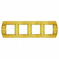 FD01424OB Рамка 4 поста FEDE SAN REMO, горизонтальная, bright gold, FD01424OB