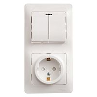 GSL000175 Блок: выключатель 2-клавишный и розетка Systeme Electric GLOSSA, скрытый монтаж, белый, GSL000175 GSL000175 Блок: выключатель 2-клавишный и розетка Systeme Electric GLOSSA, скрытый монтаж, белый, GSL000175